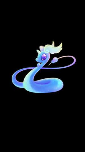 Dragonair Pokemon On Black Background Wallpaper