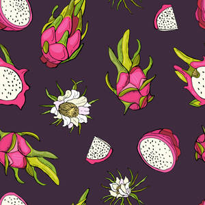 Dragonfruit Digital Art Dark Purple Background Wallpaper