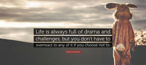 Drama Quote_ Rabbit Costume Sunset Wallpaper