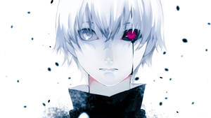 Dramatic Beauty - Anime Character Kaneki In Action Wallpaper