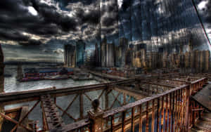 Dramatic Cityscape Viewfrom Bridge Wallpaper