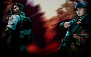 Dramatic Combat Scene In Resident Evil 5 Wallpaper