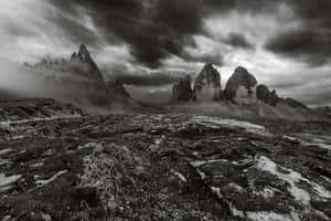 Dramatic Dark Rock Landscape Wallpaper