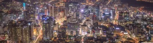 Dramatic Panoramic Night Cityscape Wallpaper