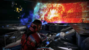 Dramatic Scene Featuring Cerberus Operatives From The Mass Effect Franchise Wallpaper