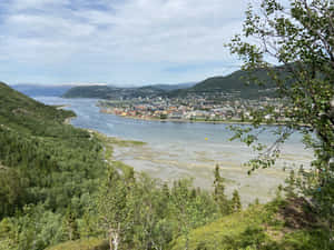 Drammen River View Norway Wallpaper