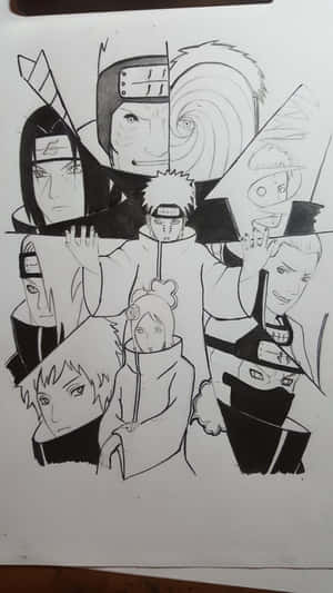 Drawing Of A Ninja Warrior From The Akatsuki Clan