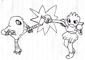 Drawing Of Hitmonlee Versus Hitmonchan Wallpaper
