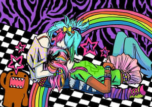 Dreamcore Rainbow Embrace Artwork Wallpaper