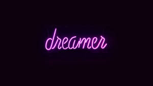 Dreamer Neon Dark Purple And Black Wallpaper