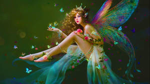 Dreamy Enchantment: A Surreal Fairy Forest Wallpaper