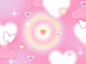 Dreamy Heartsand Butterflies Background Wallpaper