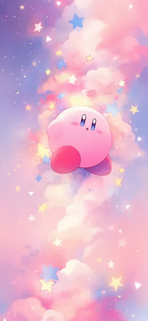 Dreamy Kirby Starlight Sky Wallpaper