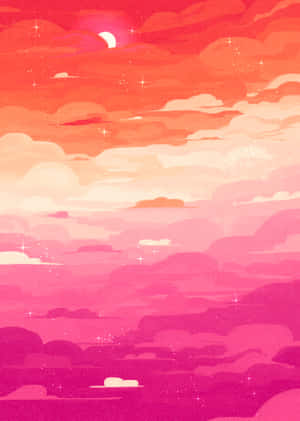 Dreamy Pink Cloudscape Artwork Wallpaper