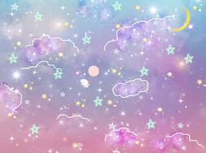 Dreamy Pink Purple Starry Sky Aesthetic Wallpaper