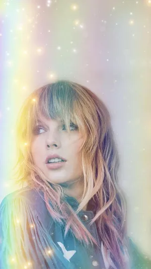 Dreamy Pop Star Glitter Portrait Wallpaper