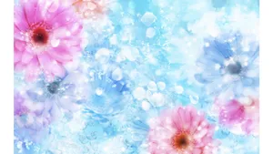 Dreamy Spring Pastel Landscape With Blossom Trees Wallpaper