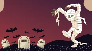 Dress Up For Halloween In A Stylish Mummy Costume Wallpaper