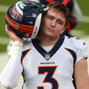 Drew Lock Denver Broncos Helmet Off Wallpaper