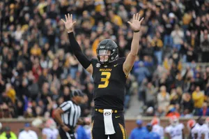 Drew Lock Missouri Quarterback Celebration Wallpaper