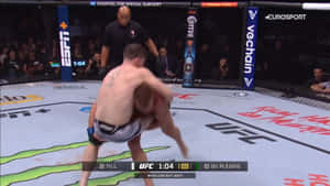 Dricus Du Plessis Dominating In The Ring Against Darren Till Wallpaper