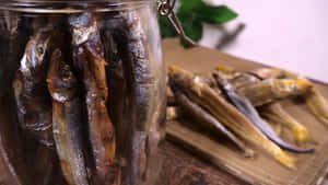 Dried Smelt Fishin Jar Wallpaper