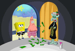 Drippy_ Sponge Bob_and_ Friends_ Money_ Troubles Wallpaper