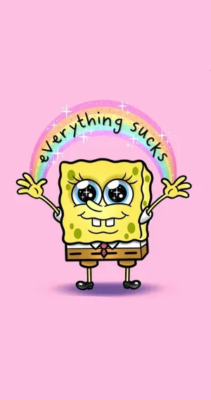 Drippy Sponge Bob Everything Sucks Artwork Wallpaper