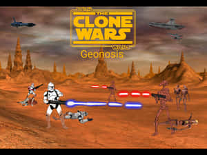 Droids Fight For The Separatists In The Battle Of Geonosis Wallpaper