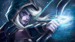 Drow Ranger In Action - Immersing In The World Of Dota 2 Wallpaper