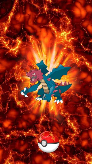 Druddigon Pokemon Emerging From Pokeball Wallpaper