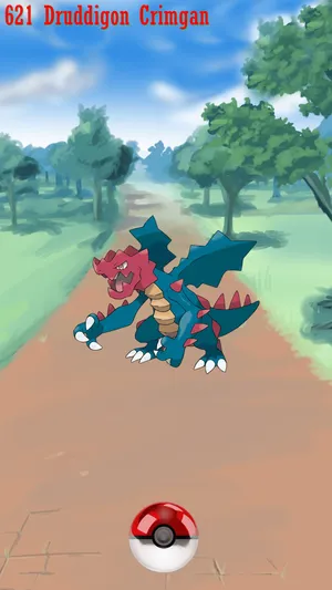 Druddigon Pokemon Encounter Wallpaper