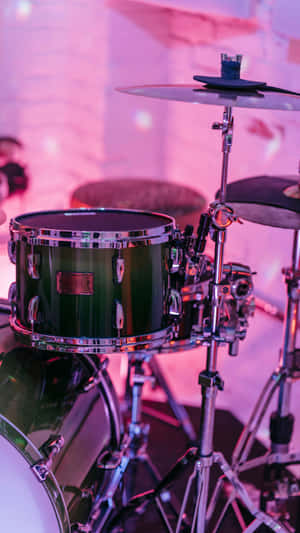 Drum_ Set_ Closeup_ Purple_ Lighting Wallpaper