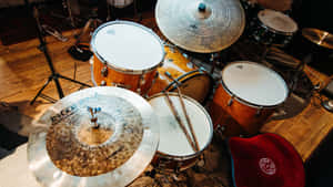 Drum Set Readyfor Performance.jpg Wallpaper