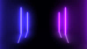 Dual Color Neon Lights Abstract Wallpaper