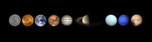 Dual Screen Space Solar System With Nine Planets Wallpaper
