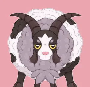 Dubwool On Pink Backdrop Wallpaper