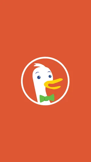 Duck Duck Go Logoon Orange Background Wallpaper