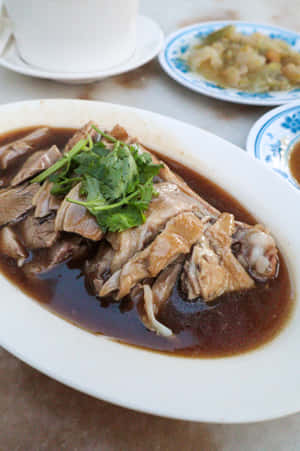 Duck Rice At Kam Heong Restaurant Malaysia Wallpaper