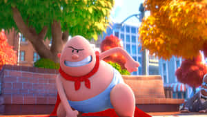 Ducking Pose Of Captain Underpants: The First Epic Movie Wallpaper