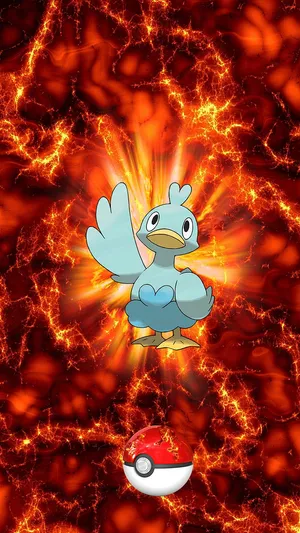 Ducklett Against Lava-like Background Wallpaper