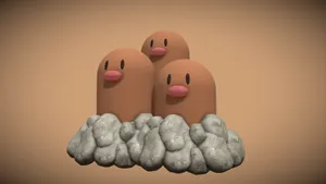 Dugtrio 3d Art Wallpaper