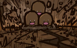 Dugtrio Brown Abstract Art Wallpaper