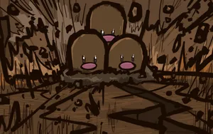 Dugtrio Brown Abstract Art Wallpaper