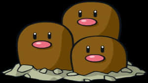 Dugtrio On Gray Stones Wallpaper