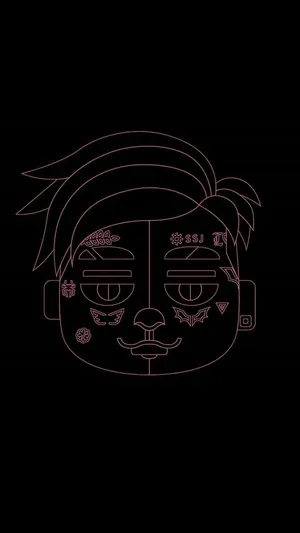 Duki Outline Art Wallpaper