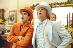 Dumband Dumber Orangeand White Suits Wallpaper