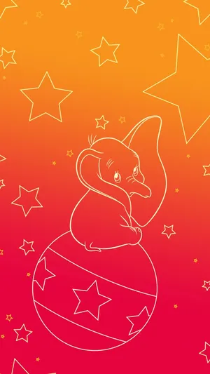 Dumbo With Dazzling Stars Wallpaper