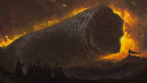 Dune 2021 Burning Sandworm Wallpaper