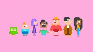 Duolingo Characters Overview Wallpaper
